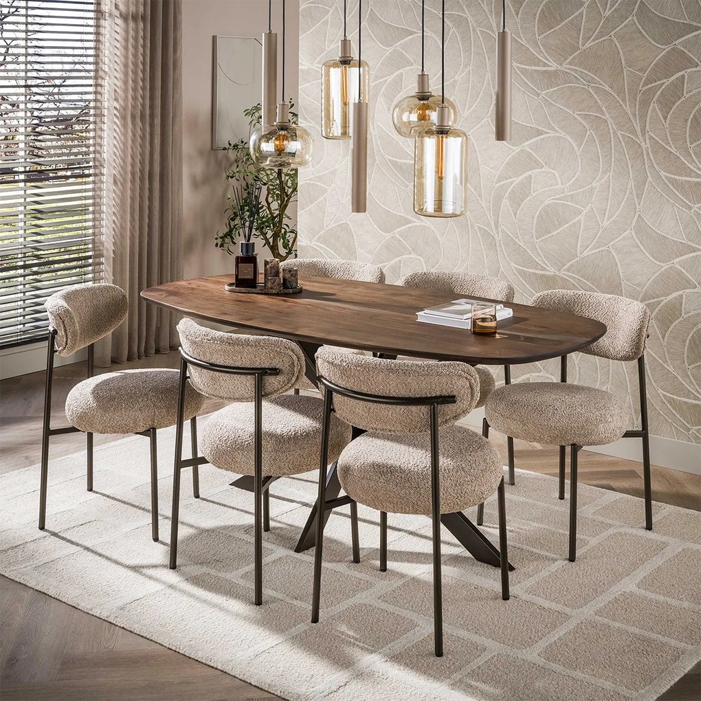 Ovale Eettafel Acaciahout 180cm - 180 X 90cm.