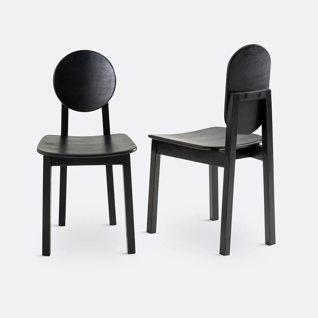 Set van 2 stoelen in essenhout , Tribal