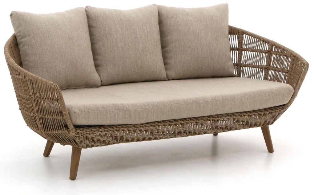 Loungebank Tuin Intenso   | Wicker (vlechtwerk) | 3 personen | Tuinbank Beige | 191cm | Incl. kussens | Kees Smit Tuinmeubelen