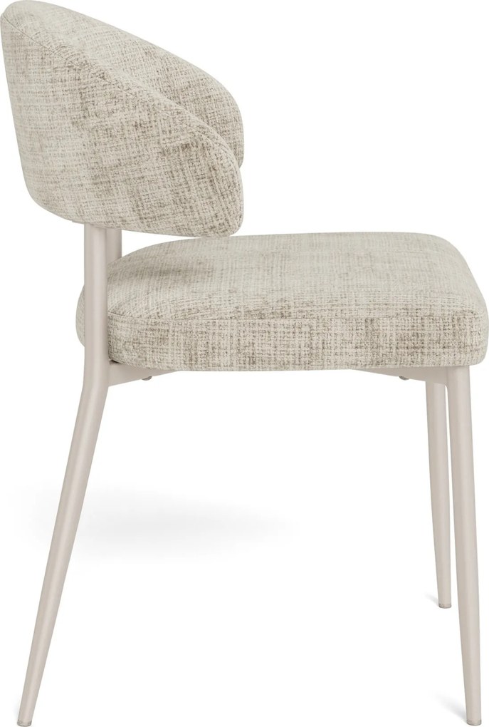 IRIS Beige (stof Juto 4) / grijs-beige frame (kashmir) – MODERNE GESTOFFEERDE STOEL VOOR WOONKAMER/EETKAMER BOHO