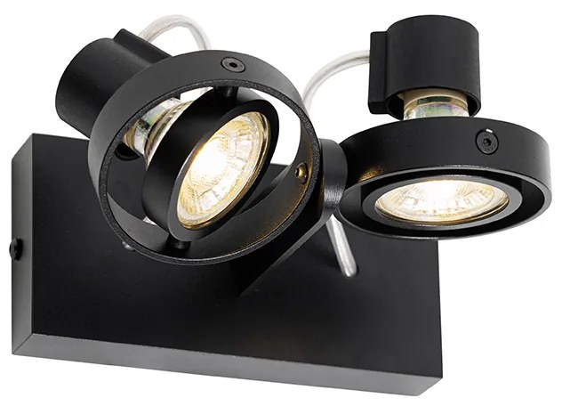 Moderne Spot / Opbouwspot / Plafondspot zwart 2-lichts - Master 50 Modern GU10 Binnenverlichting Lamp