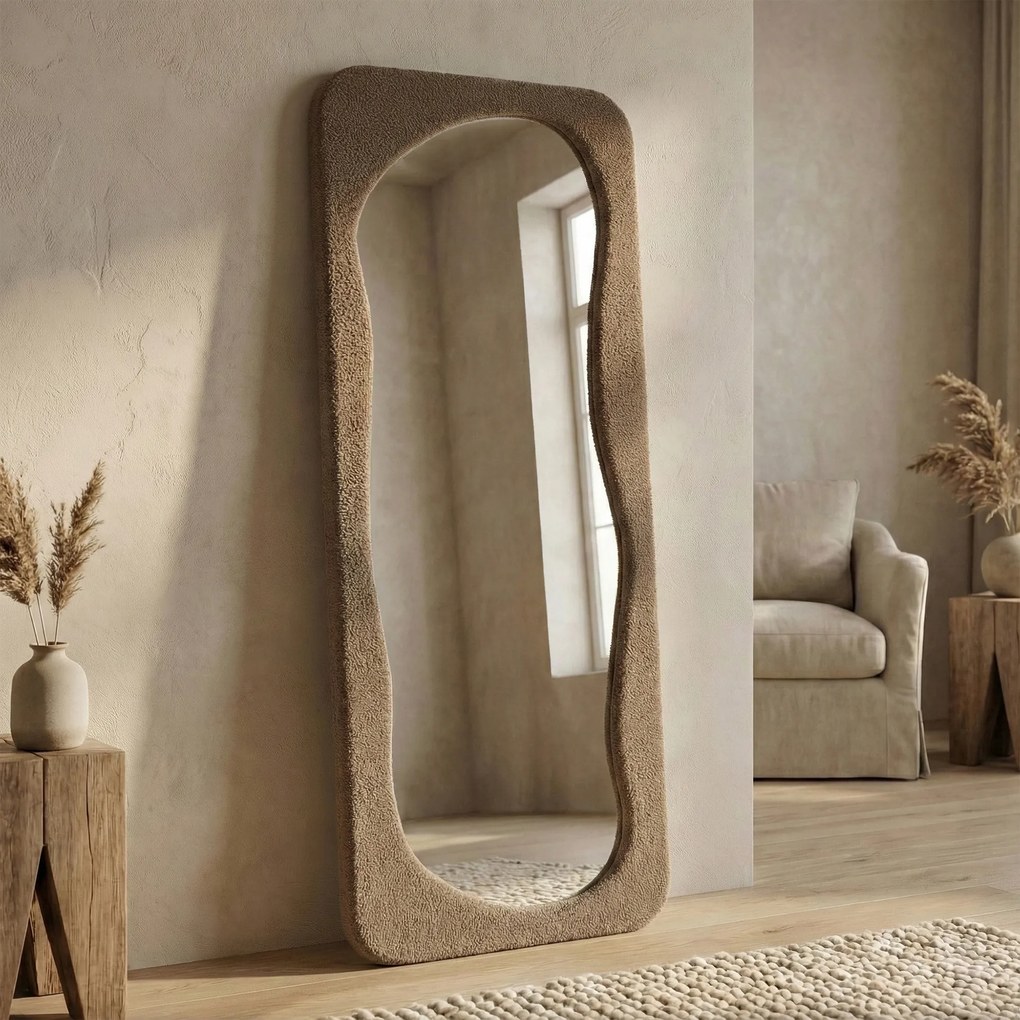 Gestoffeerde Spiegel Lichtbruin Teddy Organisch - 70x170cm