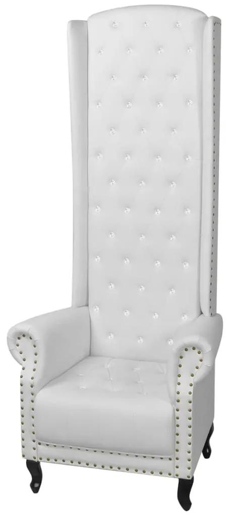 vidaXL Hoge fauteuil wit 77x65x181 cm
