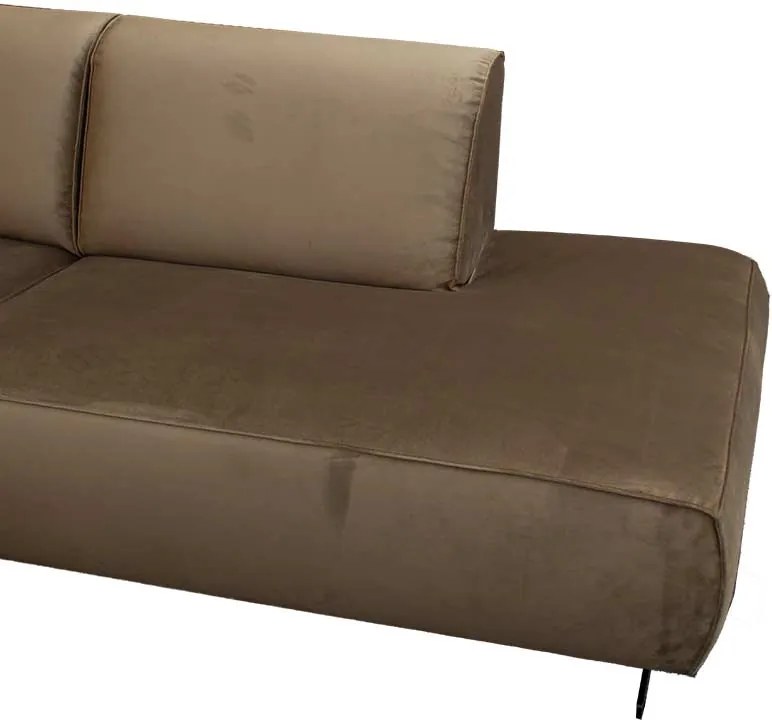 Hoekbank - Lambada - rechts - velours Juke taupe 12