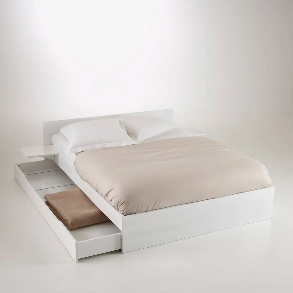 Bed met lattenbodem, lade en legplanken, Crawley