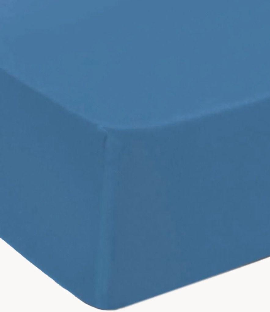 Katoenensatijnen hoeslaken Uni voor boxspring