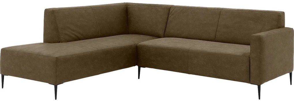 Goossens  Key West groen, micro leer, 2,5-zits, modern design met ligelement links