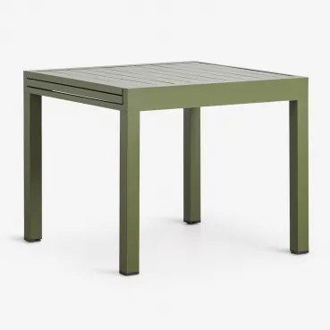 Starmi Uitschuifbare Aluminium Tuintafel 90-180x90 Cm Groen – Intens Olijf - Sklum