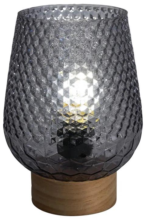 Tafellamp - glas - grijs - Ø12x17 cm