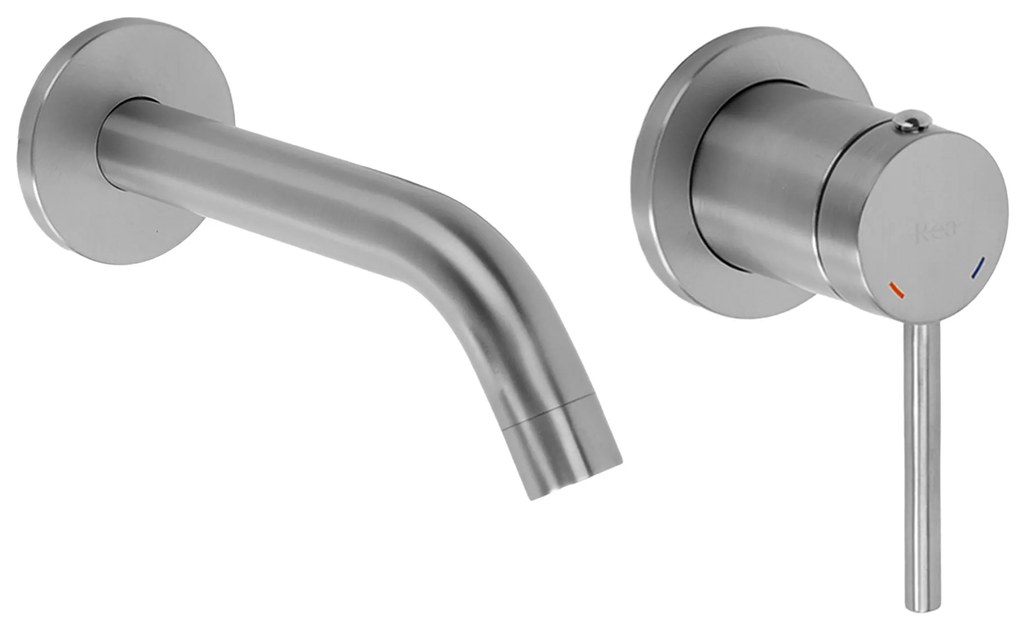 Inbouw wastafelkraan Rea Clif Brush Nickle