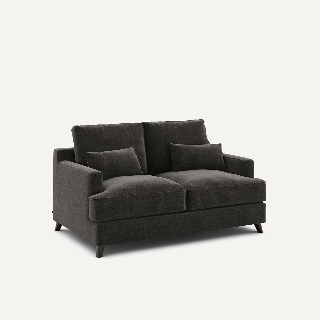 2-zits compacte bank in chenille fluweel, Alwine