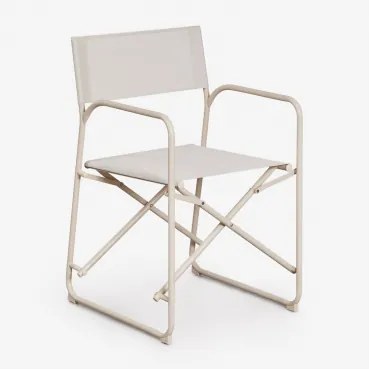 Pack Van 2 Opvouwbare Regisseursstoelen Voor De Tuin Van Melida Staal Tapioca Beige - Sklum