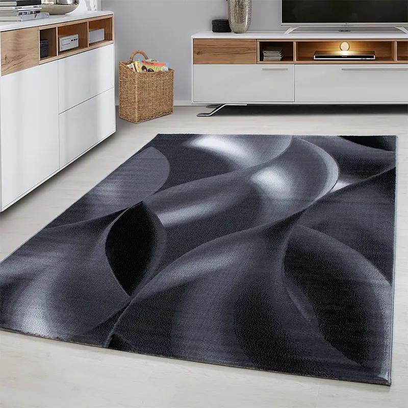 Plus Vloerkleed - Wavey - Rechthoek - Zwart 80 x 150 cm