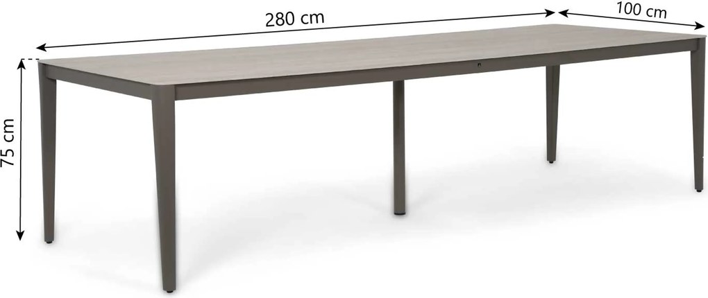 Tuinset 8 personen 280 cm Rope Taupe Santika Furniture Santika