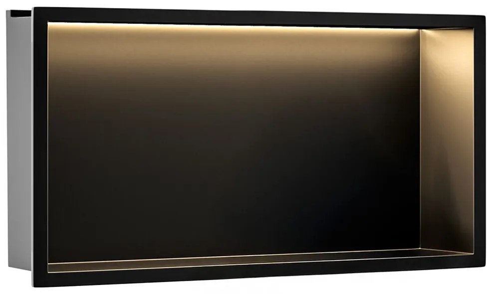 INBOUW BADKAMERPLANK LED 30x60 black