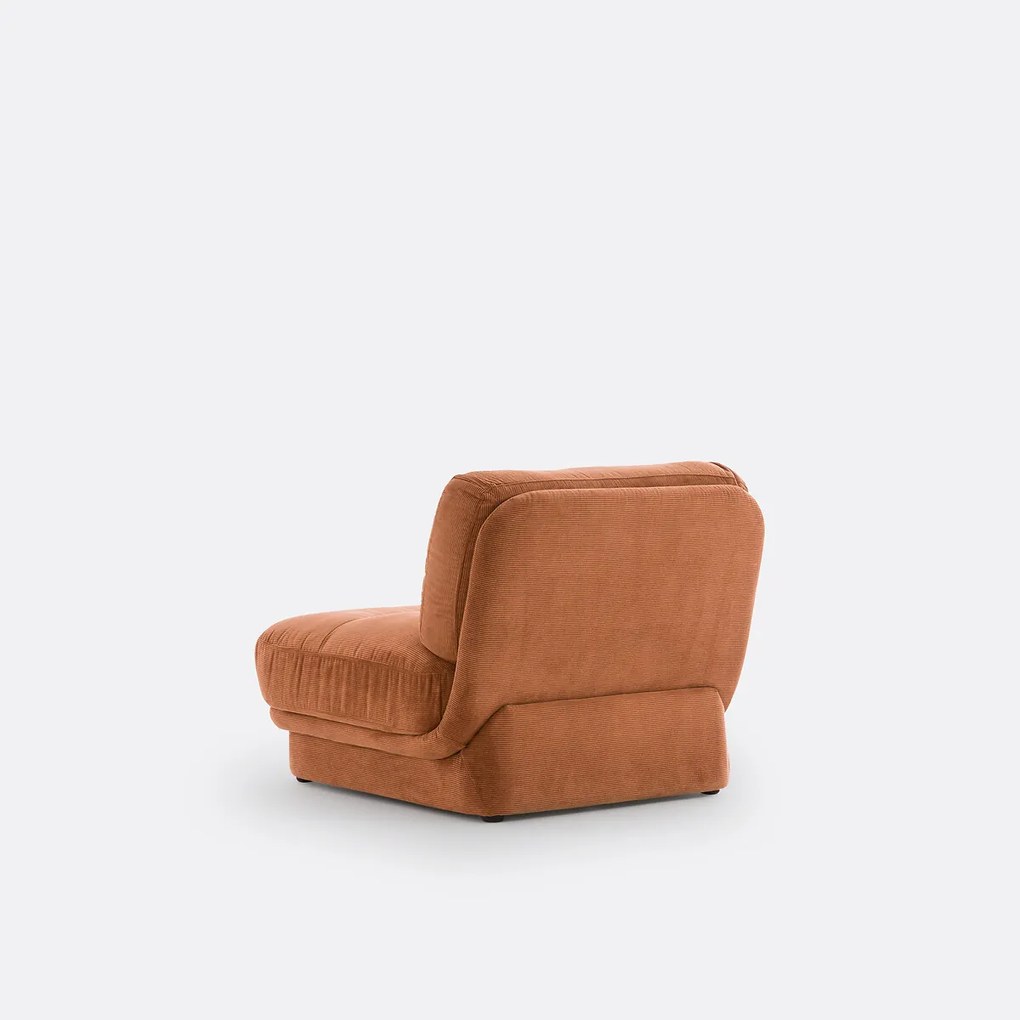 Fauteuil, ribfluweel, 2-zits, voor modulaire bank, JONAS