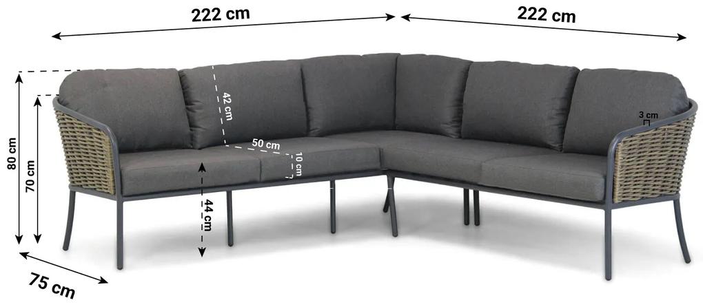 Hoek loungeset  Aluminium/wicker Grijs 5 personen Lifestyle Garden Furniture Enchante