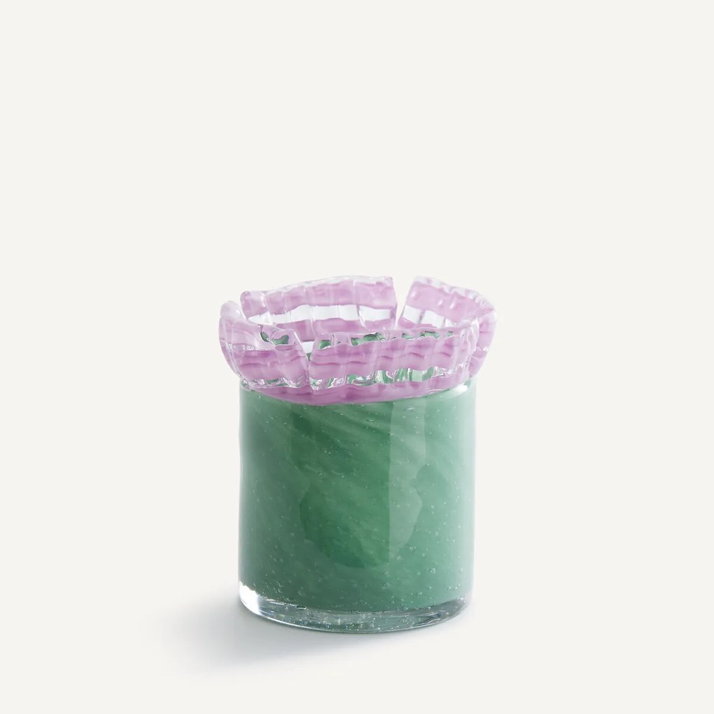 Met de hand geslepen glazen vaas H13 cm, Eloria
