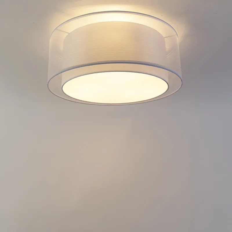 Moderne plafonnière wit 50 cm 3-lichts - Drum Duo