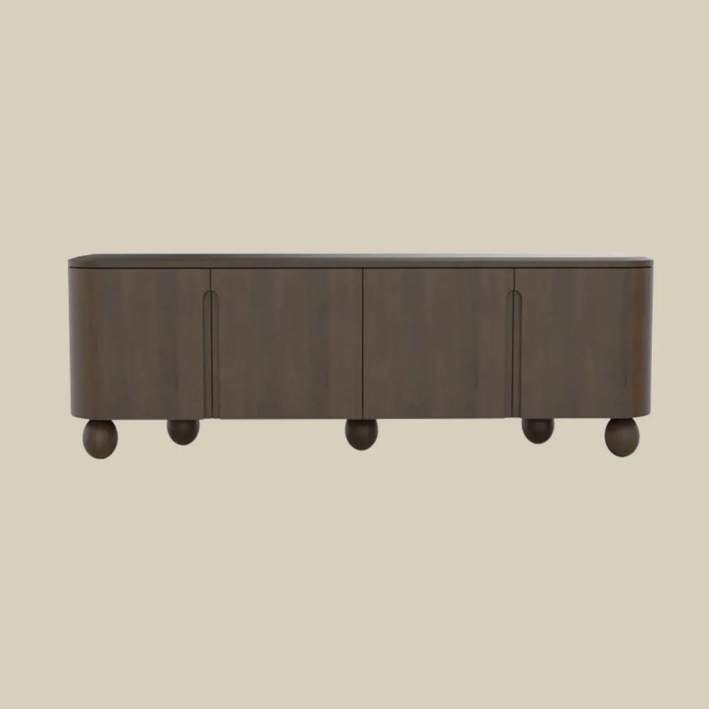 Tv-meubel Hout Met Bolpoten 160 Cm - 160x40x55cm.
