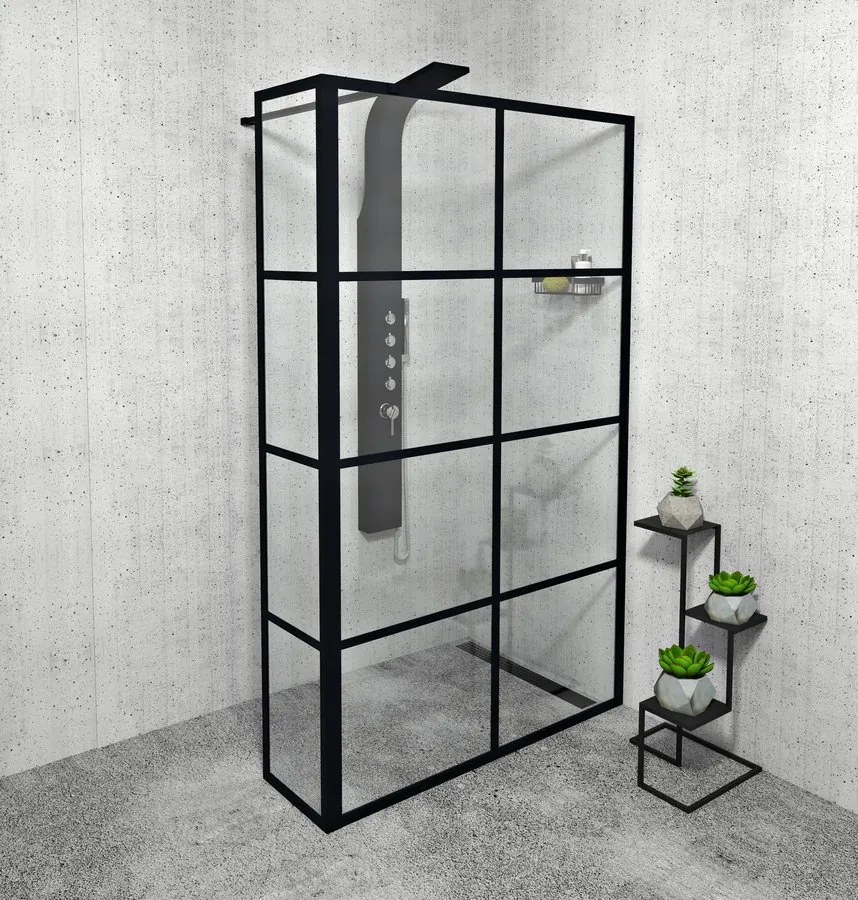 Gelco Cure Black inloopdouche 140x200cm 8mm glas anti-kalk