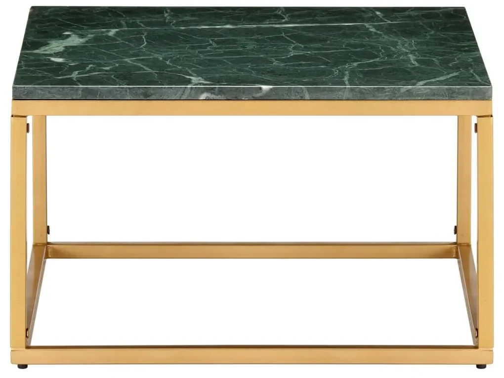 vidaXL Salontafel 60x60x35 cm echt steen met marmeren textuur groen