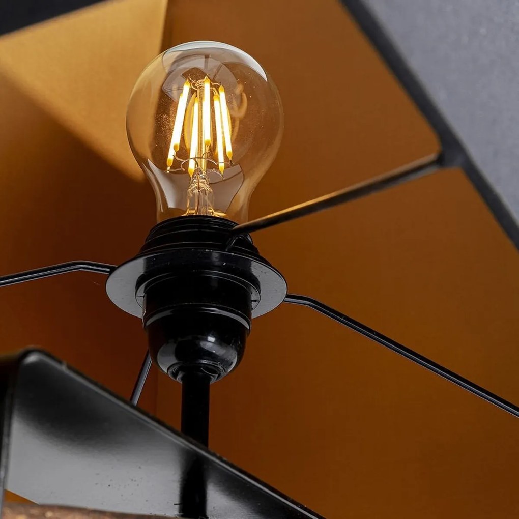 Zwarte Vloerlamp Met Hout