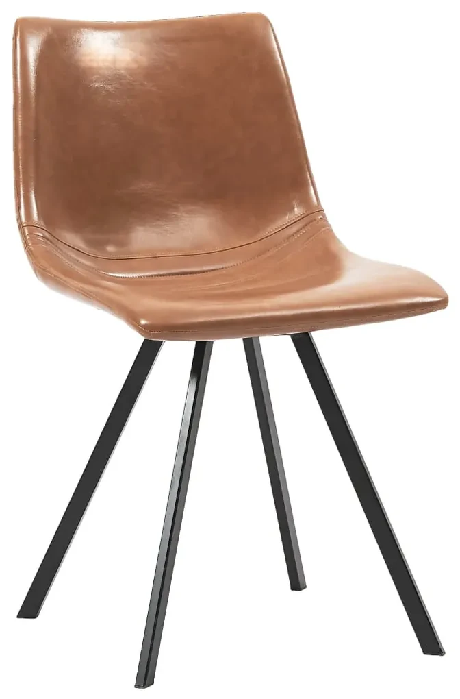 vidaXL Eetkamerstoelen 2 st kunstleer cognackleurig