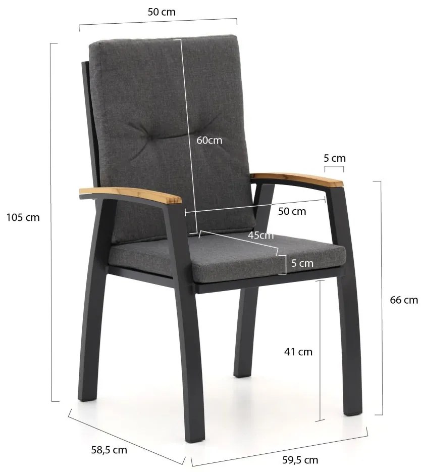 Hartman Stefano/Sonata 220cm dining tuinset 7-delig