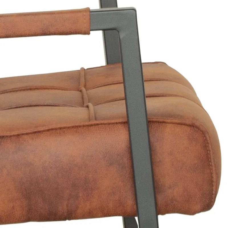 Eetkamerstoel - Jupiter - stof Cowboy retro lederlook cognac