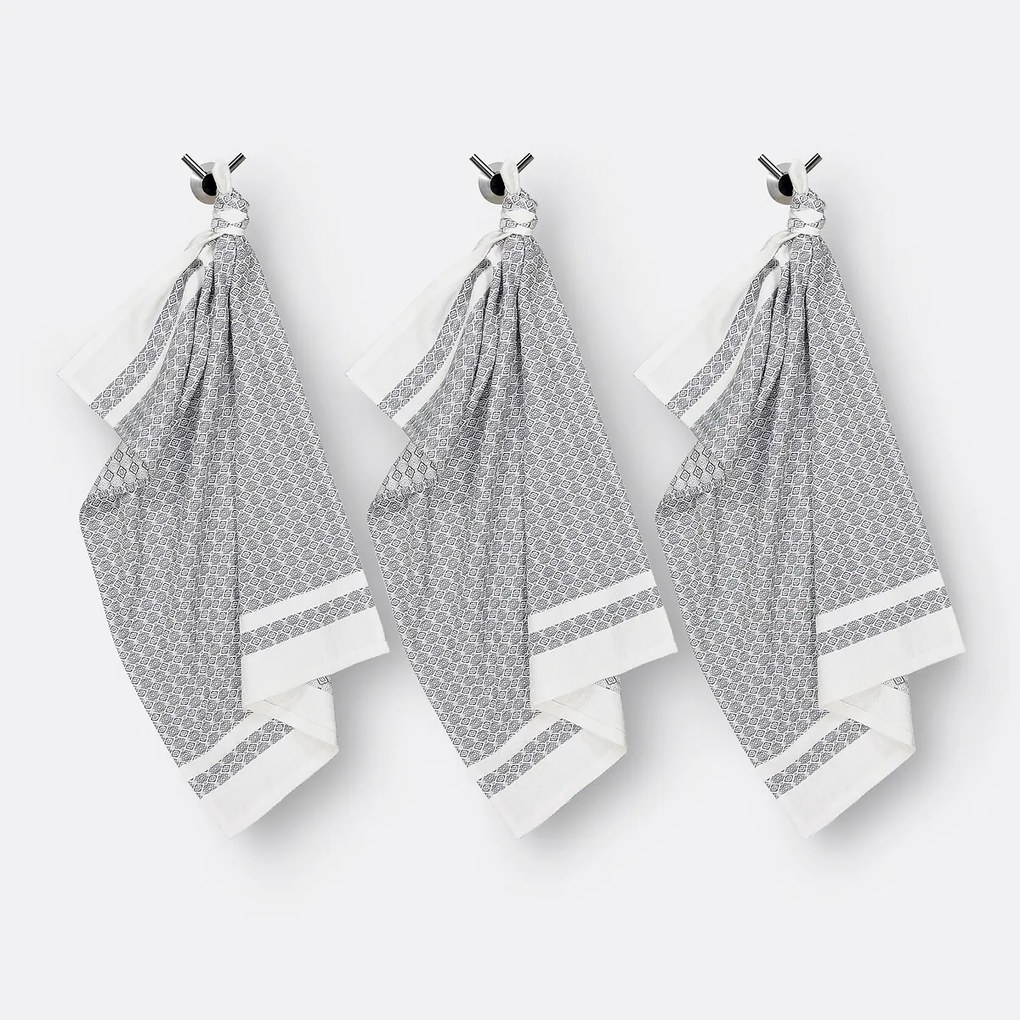 Set van 3 katoenen theedoeken Freesia