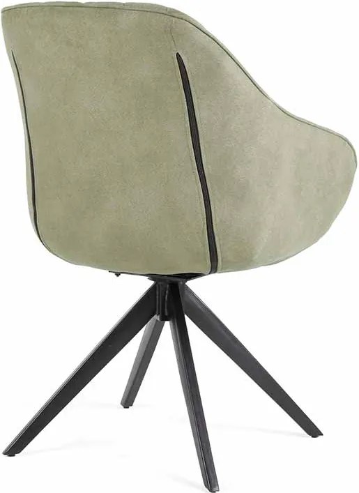 Eetkamerstoel - Neil - met draaivoet - lederlook Toronto groen