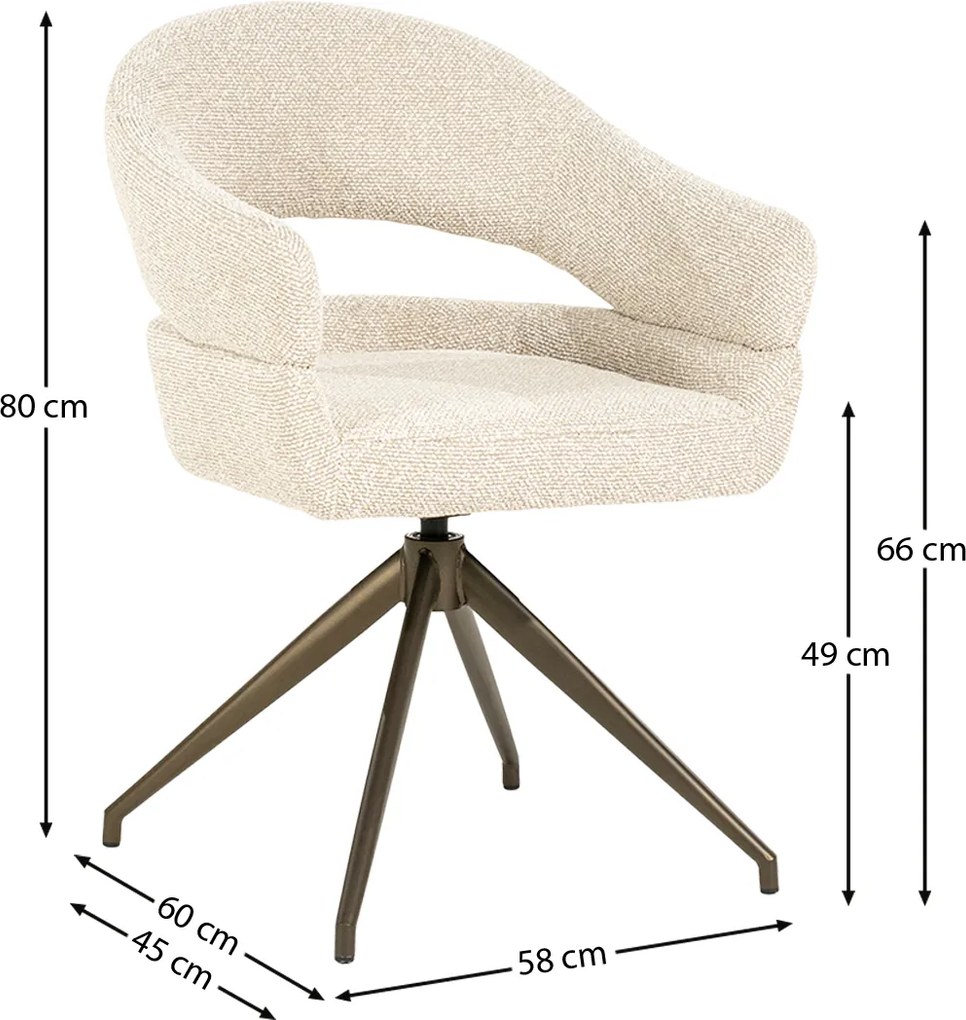 Eetstoel Brons Frame Beige