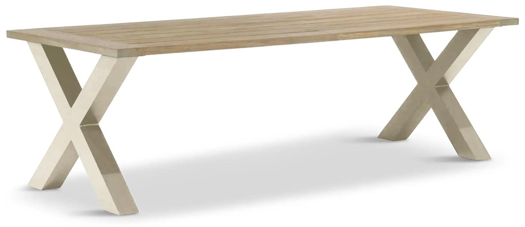 Tuinset 6 personen 240 cm Aluminium/teak Taupe Lifestyle Garden Furniture Faro/Cardiff