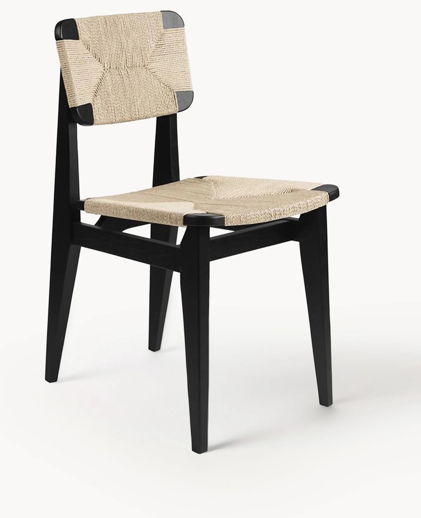 Houten stoel C-Chair van eikenhout met gevlochten zitvlak