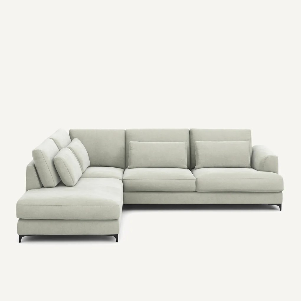 Omvormbare hoekbank links, stonewashed fluweel, Marsile