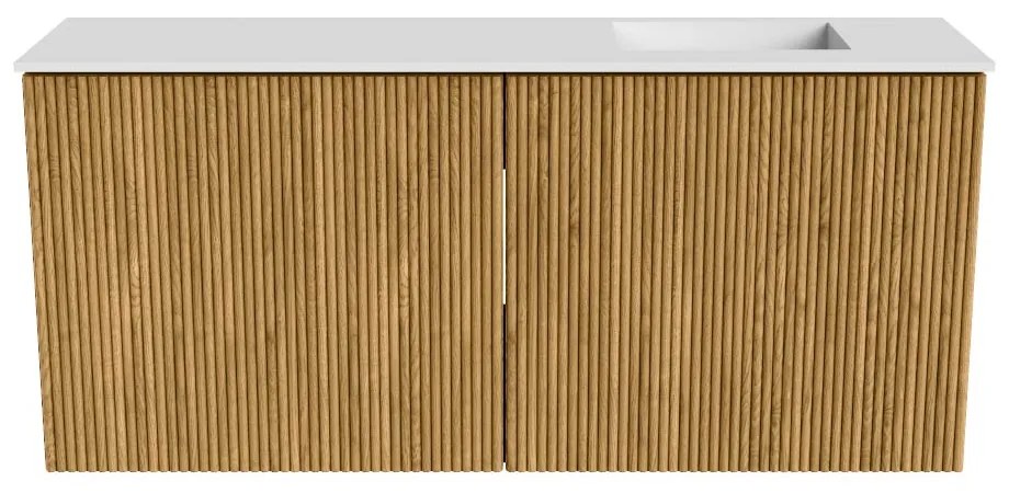 Mondiaz Joya 90cm toiletmeubel oak met wastafel faye rechts 1 kraangat talc