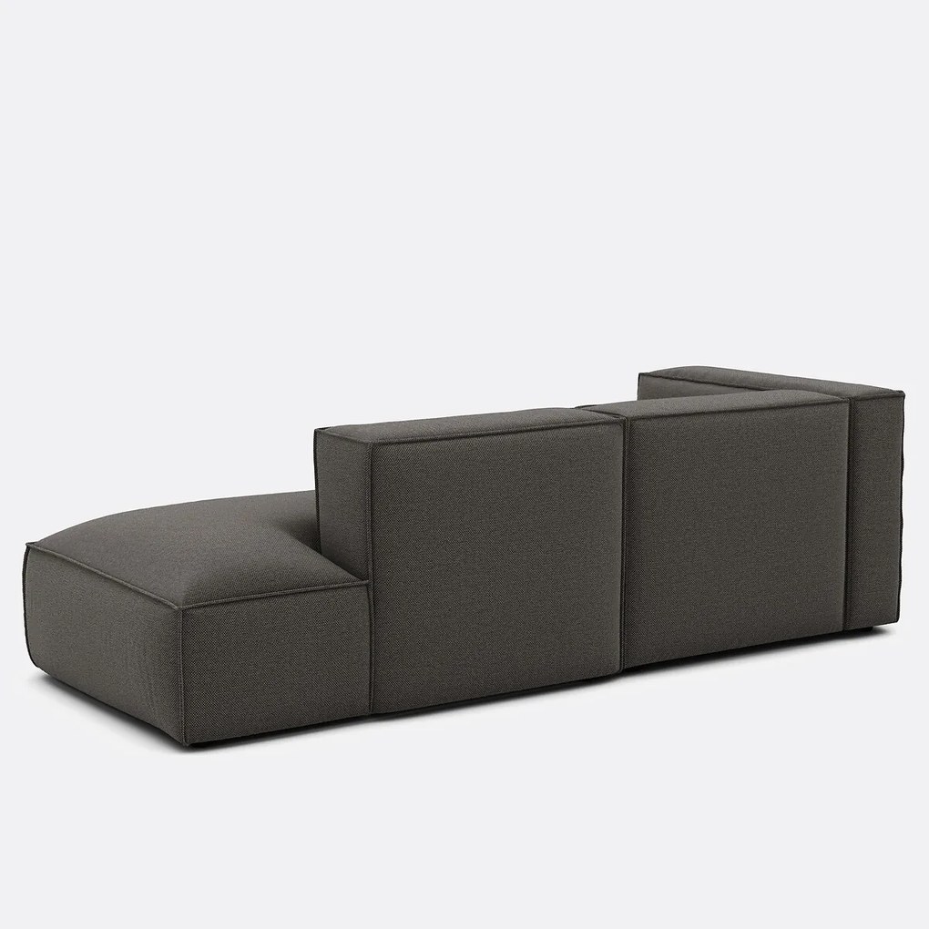 Modulaire hoekbank links, stof met structuur, SEVEN