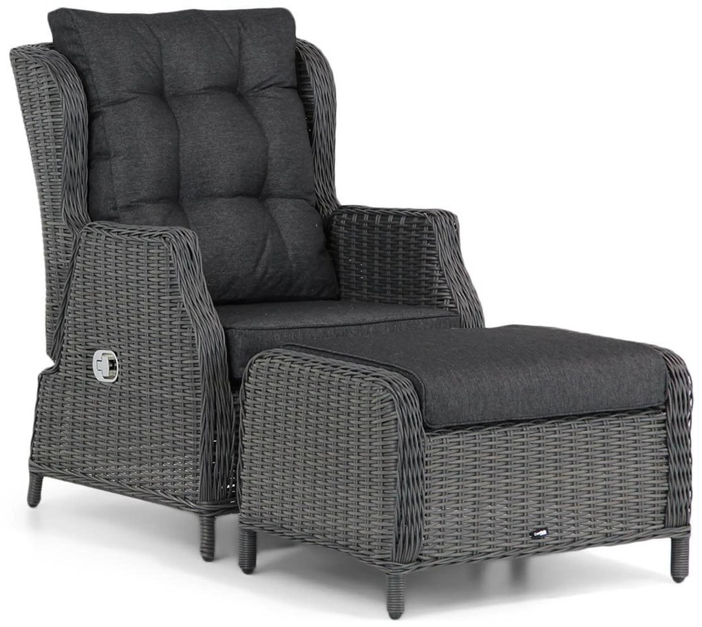 Bistroset 1 persoon Wicker Zwart Garden Collections Chicago