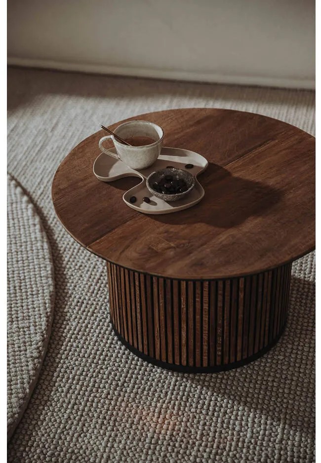 Goossens Salontafel Adel, Rond 60 x 60 cm met overstekend blad