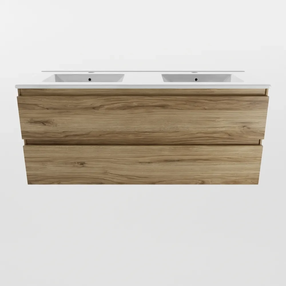 Mondiaz Aivy badmeubel 120cm chai met wastafel keramiek wit glans dubbel 2 kraangaten