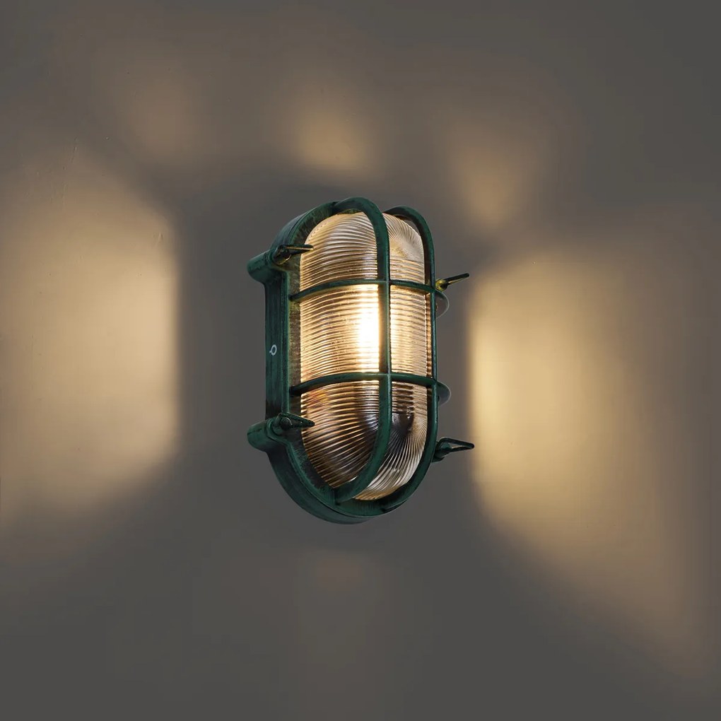 Buiten wandlamp groen ovaal IP44 - Noutica