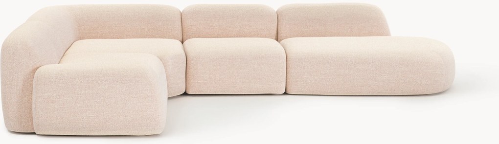 Modulaire bouclé XL hoekbank Wolke met chaise longue
