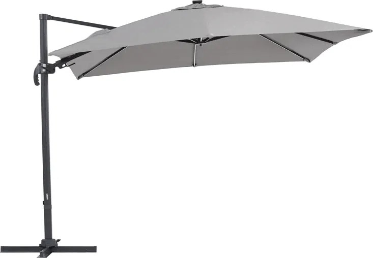 Merano tuinparasol met LED verlichting 3x3m Garden Point antraciet