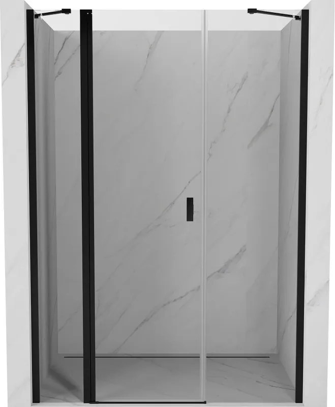 Mexen Mist draaideur douchedeur 135 cm, transparant, zwart - 8A4-135-001-70-00