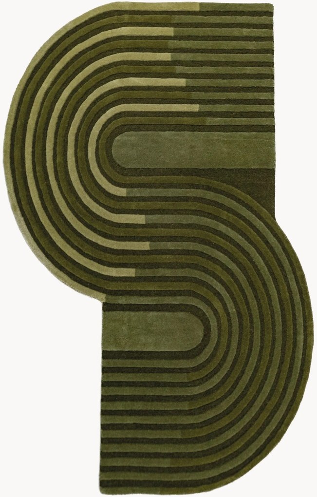 Handgetuft hoog-laag wollen vloerkleed Conway Retro Shaped
