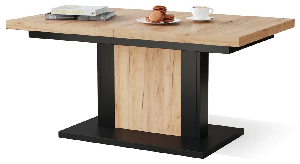 ORION gouden eiken / zwart, salontafel
