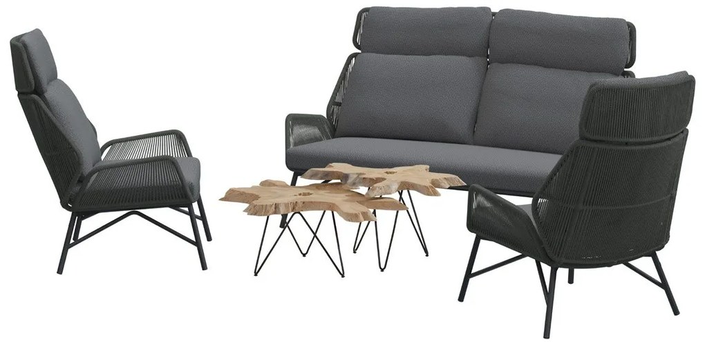 4 Seasons Outdoor Carthago loungeset platinum met Valetta tafel      antraciet weerbestendig