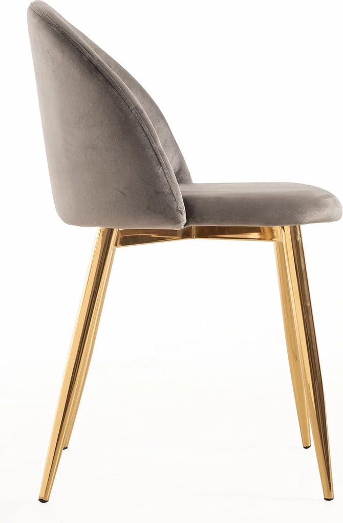 Set 4 Vint Fluwelen Golden Stoelen