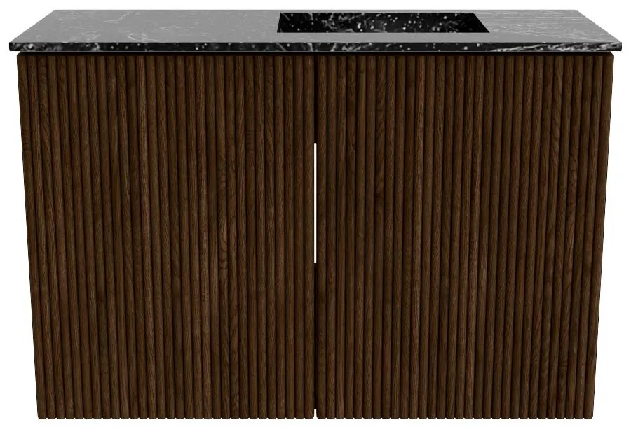 Mondiaz Joya DLux 60cm toiletmeubel walnut met wastafel faye rechts zonder kraangat lava